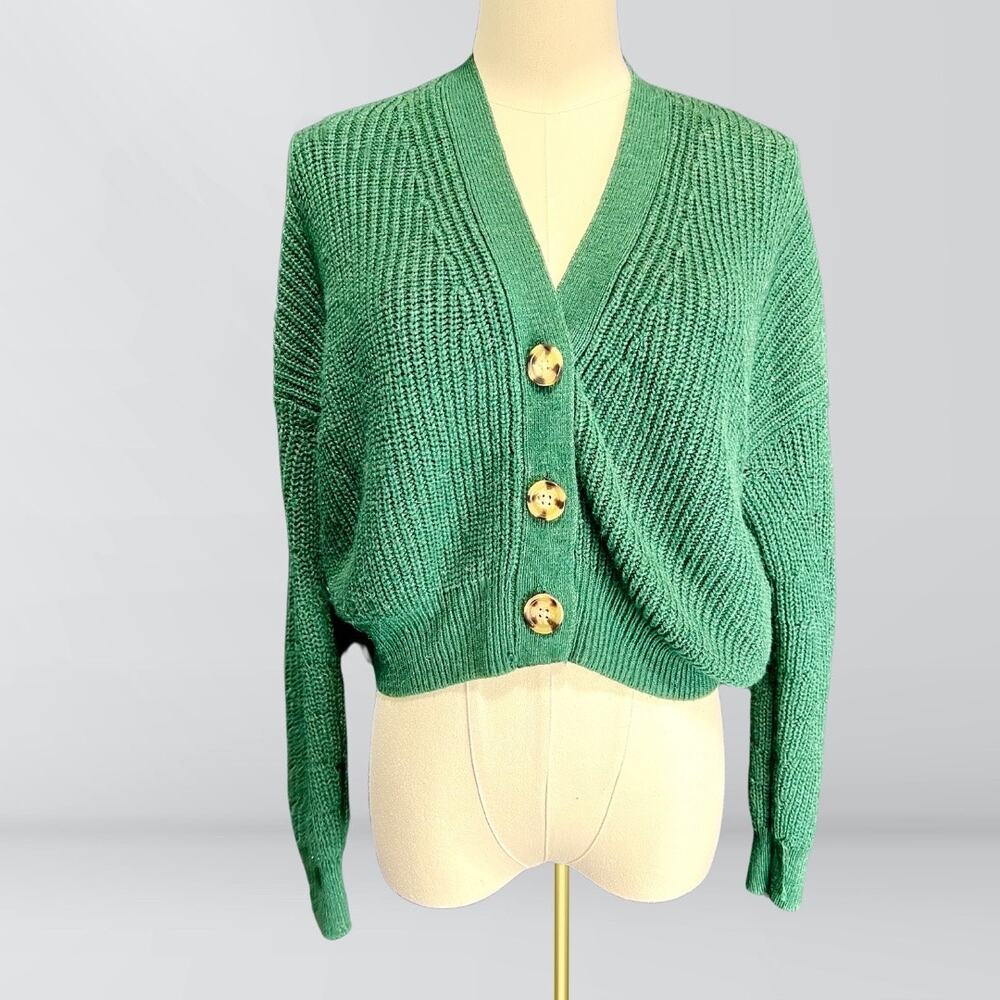 Garage Forest Green Relaxed Fit “The 90s” Midi Cardigan